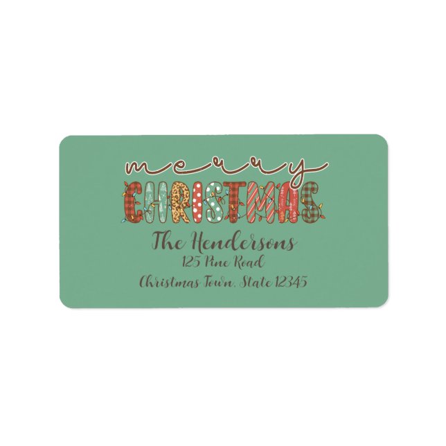 Etiqueta País Russo Feliz Natal (Frente)