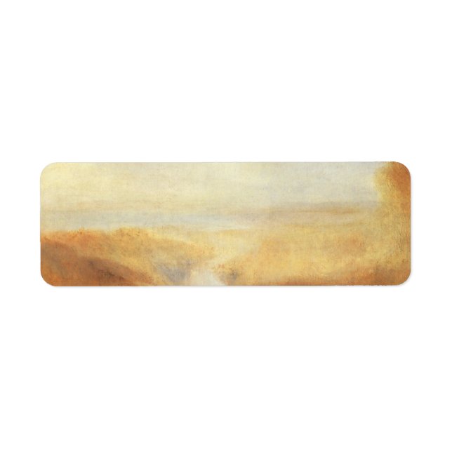 Etiqueta Paisagem com Distant River Bay por Joseph Turner (Frente)