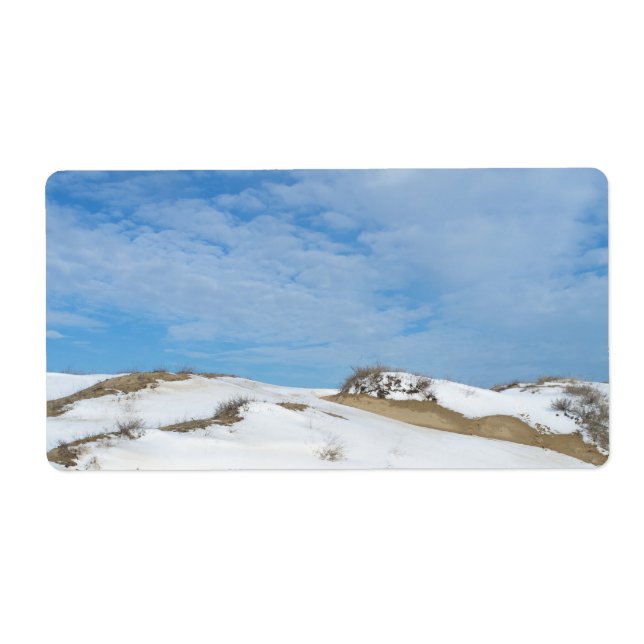 Etiqueta Paisagem das dunas de inverno (Frente)