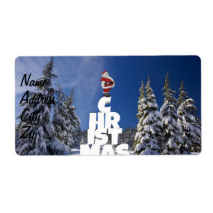 Etiqueta Paisagem de inverno de Natal