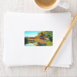 Etiqueta Paisagem Rio Árvores de Belas Artes