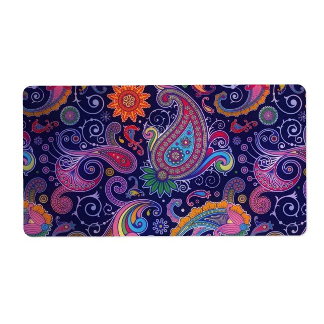 Etiqueta Paisley Purple rosa (Frente)