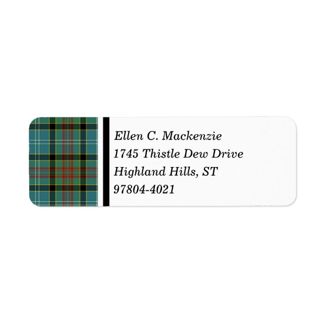 Etiqueta Paisley Scotland District Tartan (Frente)