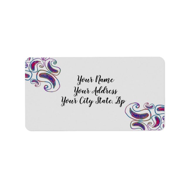 Etiqueta Paisley Tye dye Design (Frente)