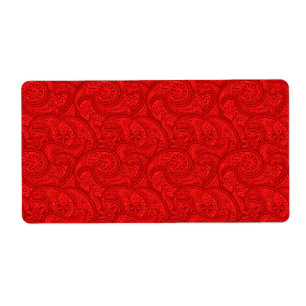 Etiqueta Paisley vermelho
