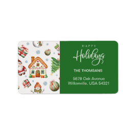 Etiqueta Palavra de devolução do Pão de Pão de Natal Cozy E