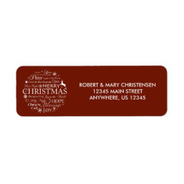 Etiqueta Palavras de Natal Círculo de Tipografia