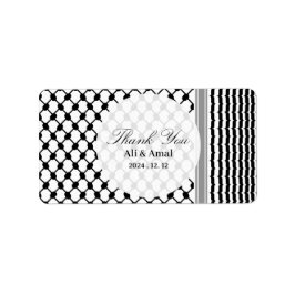 Etiqueta Palestina Hatta Keffiyeh Obrigado Casamento