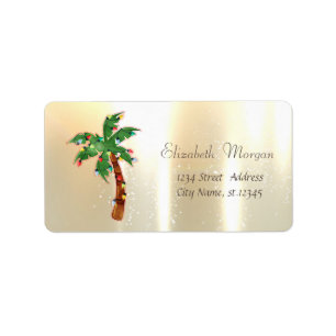 Etiqueta Palm Palm Palm Palm Luzes Douradas