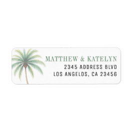 Etiqueta Palm Tree Island Destination Green Wedding