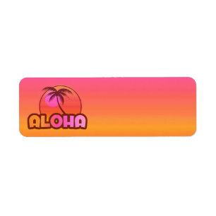 Etiqueta Palma do rosa Aloha