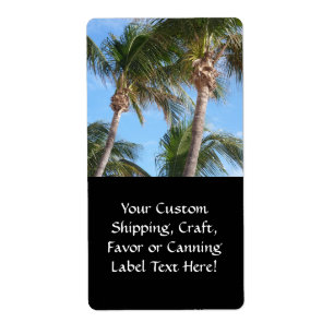 Etiqueta Palmeiras contra o céu azul