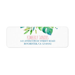 Etiqueta palmeiras de praia folhas casamento