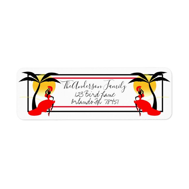 Etiqueta Palmeiras e dançarinas (Frente)