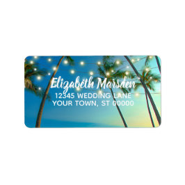 Etiqueta Palms Tropical Beach Luzes RSVP Endereço de devolu