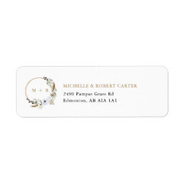 Etiqueta Pampas Grass Wedding Boho Monograma