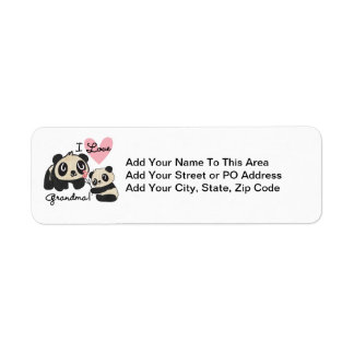 Etiqueta Panda Bears I Love Grandma