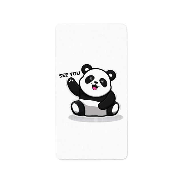 Etiqueta panda bonitinho (Frente)