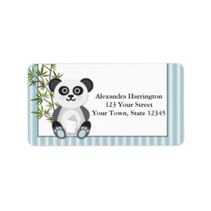 Etiqueta Panda do bebé, listras