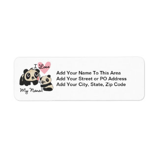 Etiqueta Pandas eu amo minha Nana