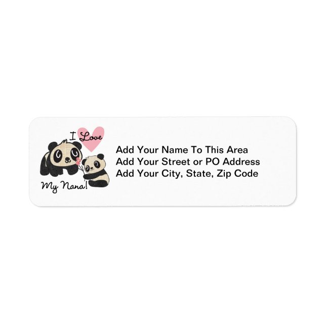 Etiqueta Pandas eu amo minha Nana (Frente)