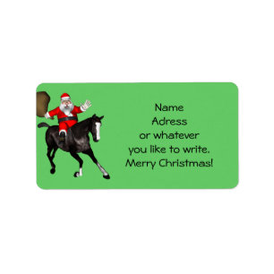 Etiqueta Papai Noel ama Cavalos Negros