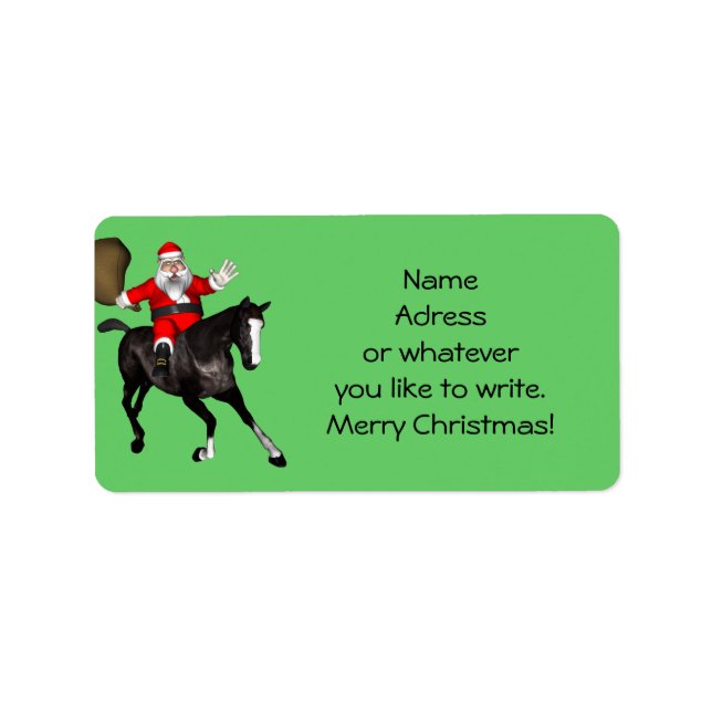 Etiqueta Papai Noel ama Cavalos Negros (Frente)