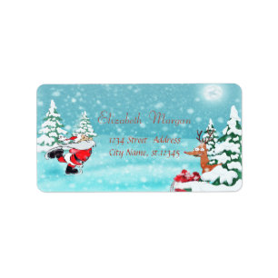 Etiqueta Papai Noel caprichoso, Rena de Natal