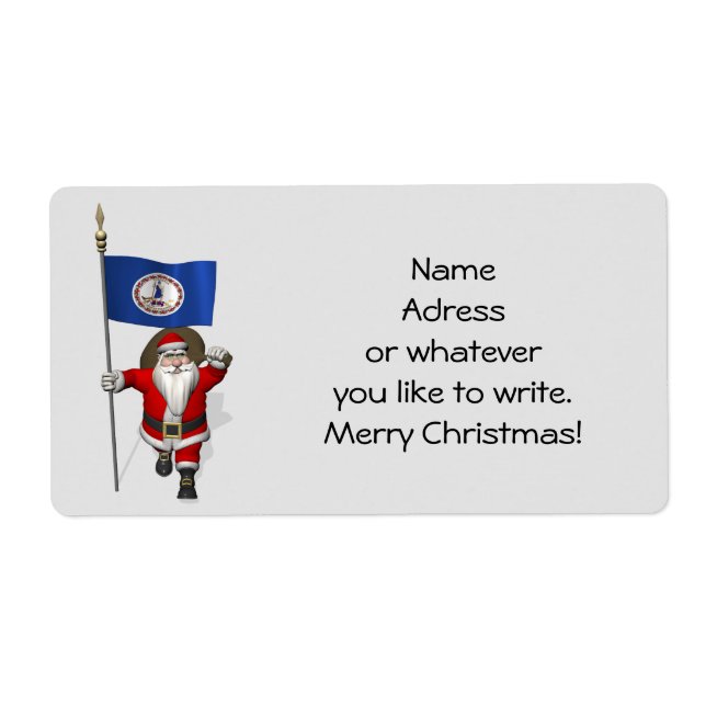 Etiqueta Papai Noel Com Alferes Da Virgínia (Frente)