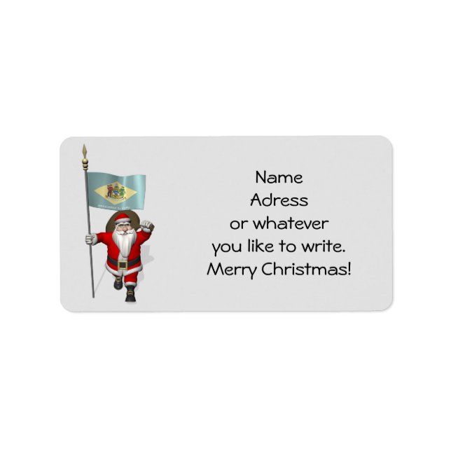 Etiqueta Papai Noel Com Alferes De Delaware (Frente)