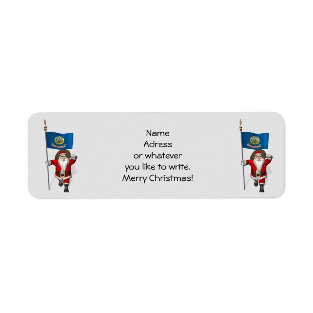 Etiqueta Papai Noel Com Alferes De Idaho (Frente)