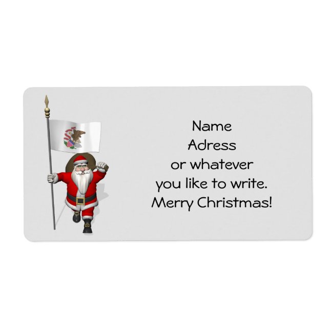 Etiqueta Papai Noel Com Alferes De Illinois (Frente)