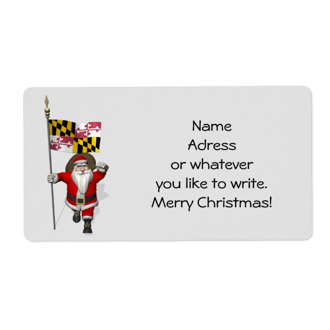 Etiqueta Papai Noel Com Alferes De Maryland (Frente)