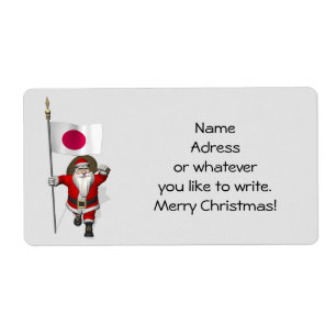 Etiqueta Papai Noel Com Alferes Do Japão