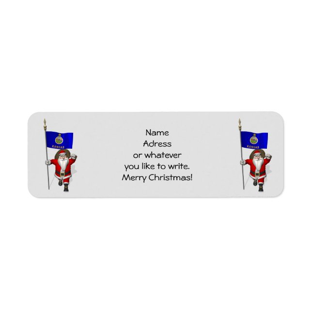Etiqueta Papai Noel Com Alferes Do Kansas (Frente)