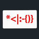 Etiqueta Papai Noel com Beard Christmas Emoticon<br><div class="desc">Engraçado Geeky Papai Noel com Beard Emoticon Xmas ASCII Text Art. Globe Trotters se especializa em imagens idiossincráticas de todo o mundo. Aqui você encontrará Cartões de Saudação,  Cartões Postais,  Posters,  Mouséads e muito mais.</div>
