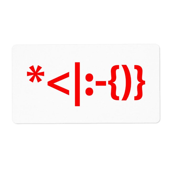 Etiqueta Papai Noel com Beard Christmas Emoticon (Frente)