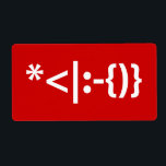 Etiqueta Papai Noel com Beard Christmas Emoticon<br><div class="desc">Engraçado Geeky Papai Noel com Beard Emoticon Xmas ASCII Text Art. Globe Trotters se especializa em imagens idiossincráticas de todo o mundo. Aqui você encontrará Cartões de Saudação,  Cartões Postais,  Posters,  Mouséads e muito mais.</div>