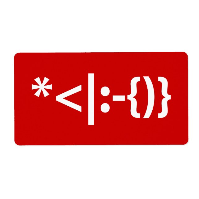 Etiqueta Papai Noel com Beard Christmas Emoticon (Frente)