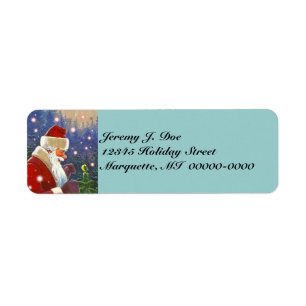 Etiqueta Papai noel da floresta & Chickadee natural do