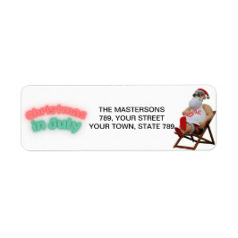 Etiqueta Papai Noel de Natal em Julho