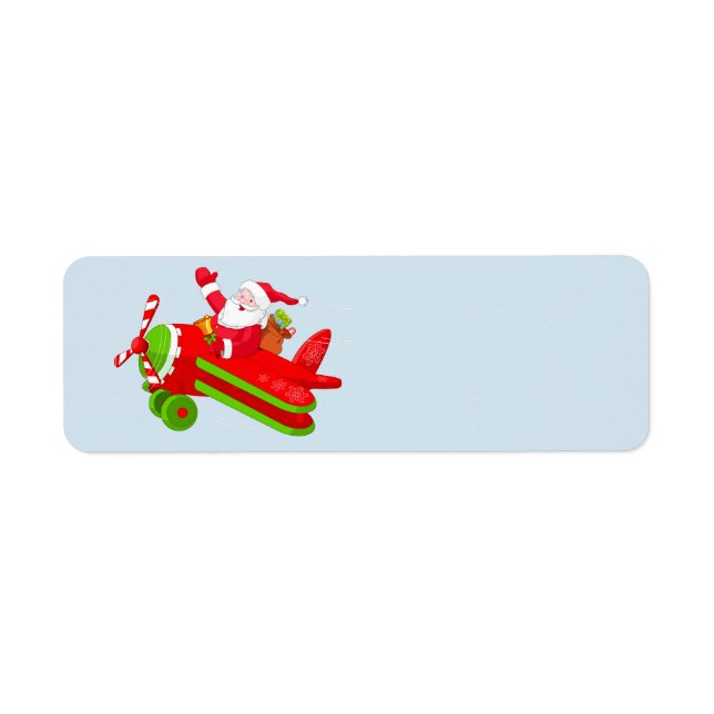 Etiqueta Papai Noel e seu avião (Frente)
