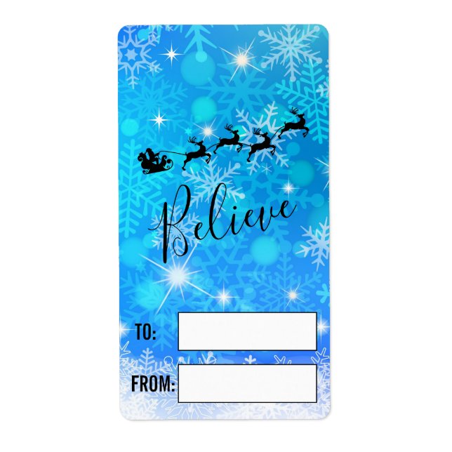 Etiqueta Papai Noel e sua Rebelde Voadora - Acredite (Frente)