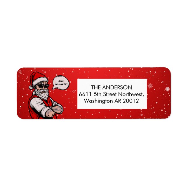 Etiqueta Papai Noel Fica Feliz Natal (Frente)