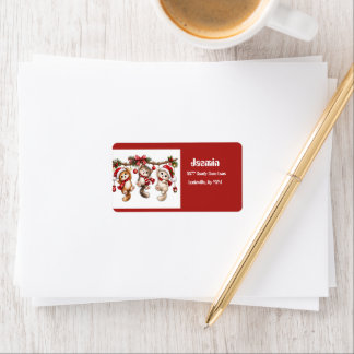 Etiqueta Papai Noel Fofo Design de Natal Festivo