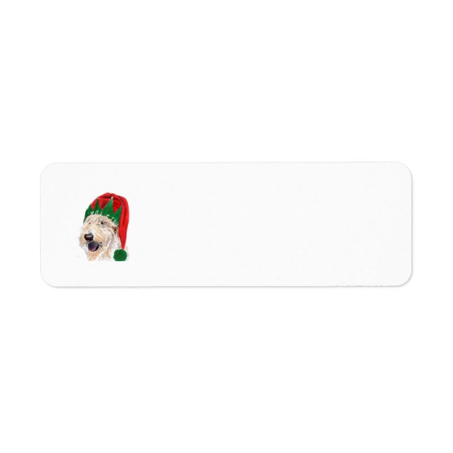 Etiqueta Papai noel Helper Labradoodle (Frente)