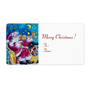 Etiqueta PAPAI NOEL INSPIRADO que JOGA o branco vermelho do