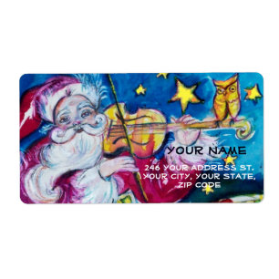 Etiqueta PAPAI NOEL INSPIRADO que JOGA o VIOLINO COM Natal