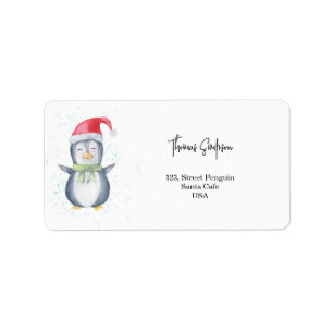 Etiqueta Papai Noel Pinguim