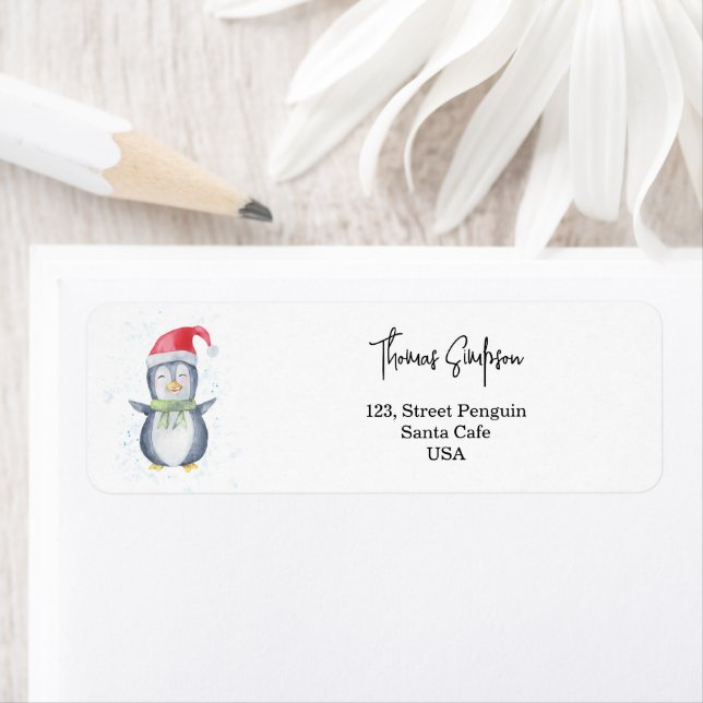 Etiqueta Papai Noel Pinguim (Insitu)